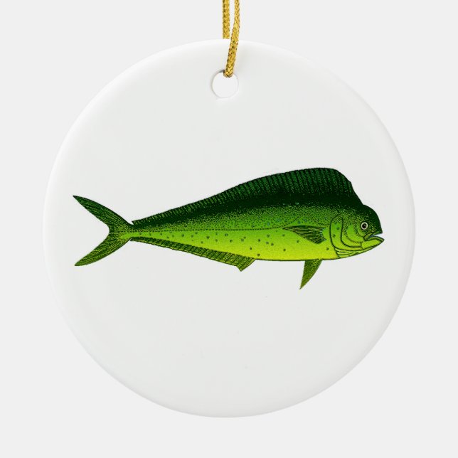 Dolphin Fish - Dorado - Mahi Mahi Ceramic Ornament (Front)