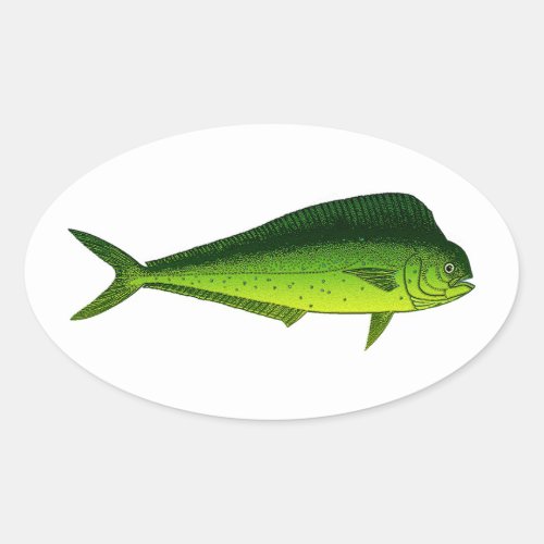 Dolphin Fish _ Dorado _ Mahi Mahi Oval Sticker