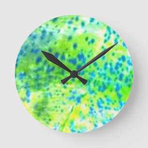 "Dolphin Fish" - Mahi Mahi by PatternWear© Round Clock