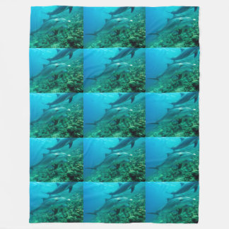 dolphin fish marine ocean under water swim fleece blanket