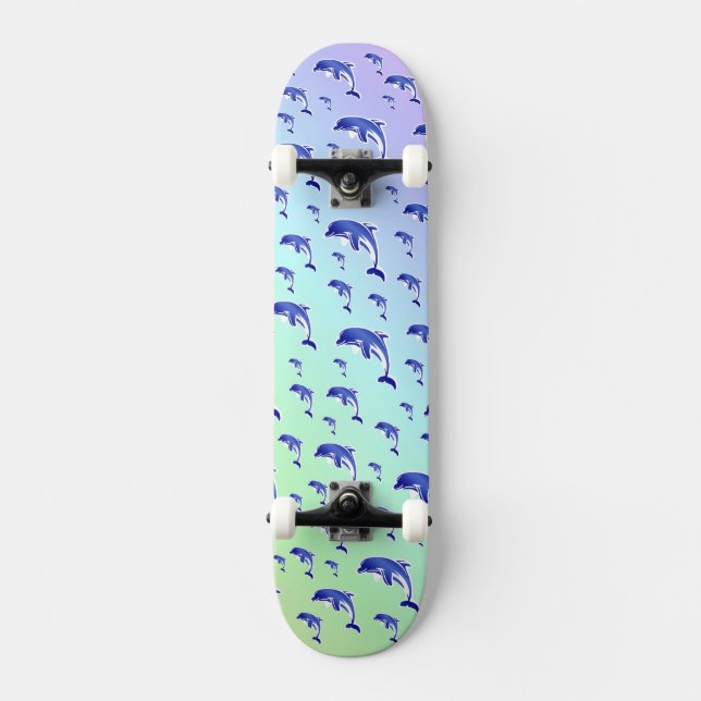 dolphin, fish, nature, aquatic, design, beautiful, skateboard (Front)