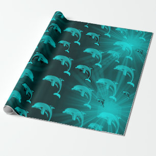 dolphin, fish, nature, aquatic, design, beautiful, wrapping paper