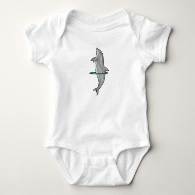 Dolphin Fitness tires Sports Baby Bodysuit (Front)