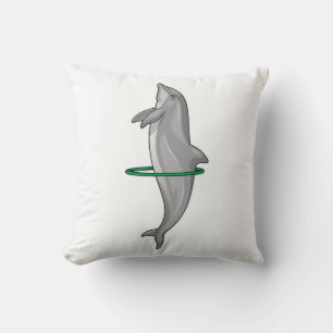 Dolphin Fitness tires Sports Throw Pillow
