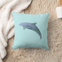 Dolphin Florida Animal Painting Throw Pillow