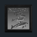 Dolphin Gift Box Personalized Dolphin Jewelry Box<br><div class="desc">Dolphin Box Personalized Marine Life Art Gift Boxes Jewelry Boxes & Dolphin Gifts Customizable Pacific White Sided Dolphin Art Keepsake Box Stylish Canadian Wildlife Gift Box Stylish Whales & Dolphin Art Gifts for Men, Women, Kids Cute Dolphin Jewelry Boxes Click "Customize" to Add More Text, Choose Font and Custom Colours...</div>