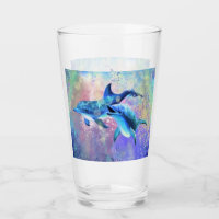 Dolphin Glass Happy Family