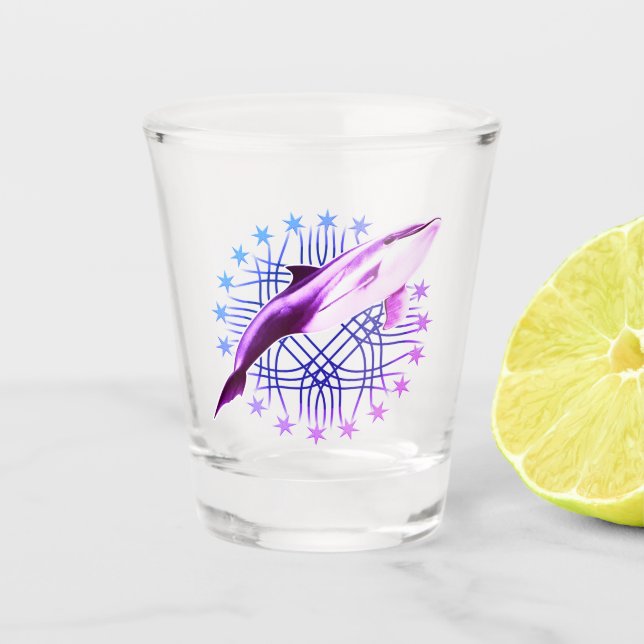 Dolphin Graphic Design Shot Glass (Front)