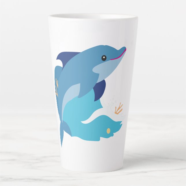 dolphin graphic latte mug (Front)