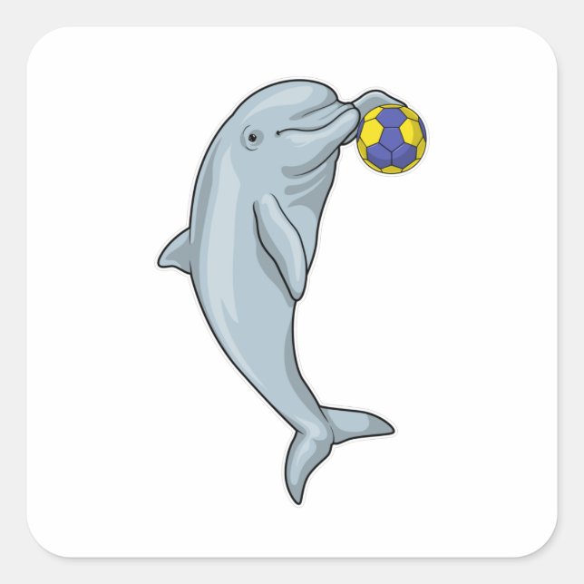 Dolphin Handball player Handball Square Sticker (Front)