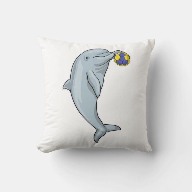 Dolphin Handball player Handball Throw Pillow (Front)