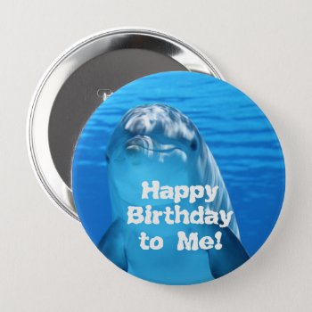 Dolphin Happy Birthday To Me Pin by millhill at Zazzle
