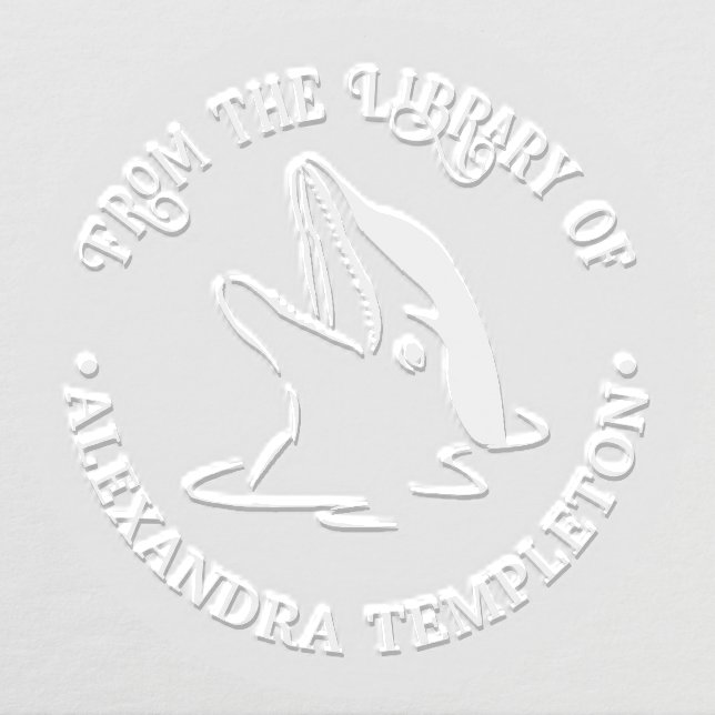 Dolphin Head Surfacing Water Library Book Name Embosser (Design)