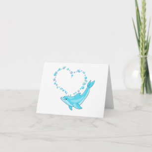 Dolphin Heart Blank Card