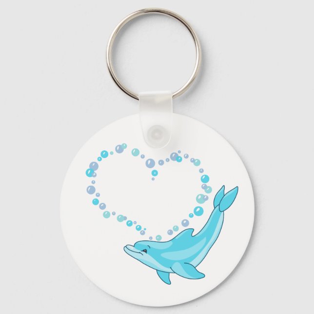 Dolphin Heart Keychain (Front)