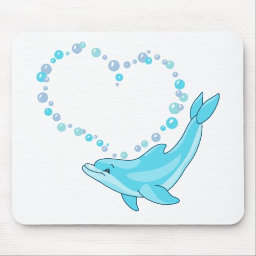 Dolphin Heart Mouse Pad