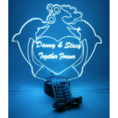 Dolphin Heart Night Light Up Lamp LED Personalized (Front)