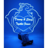 Dolphin Heart Night Light Up Lamp LED Personalized (Front)