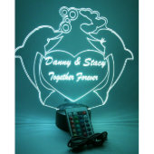 Dolphin Heart Night Light Up Lamp LED Personalized (Front)