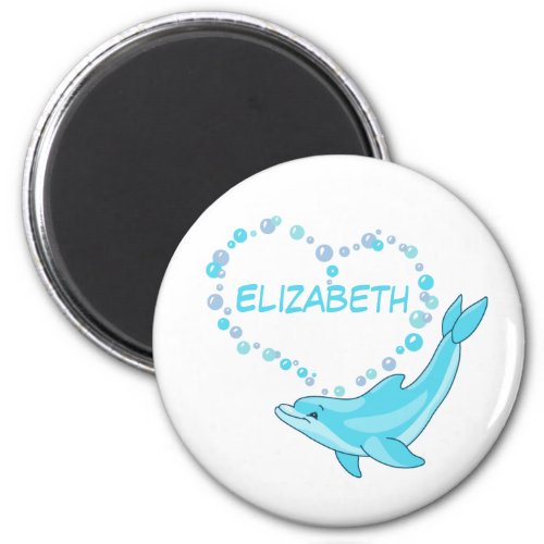 Dolphin Heart Personalized Magnet