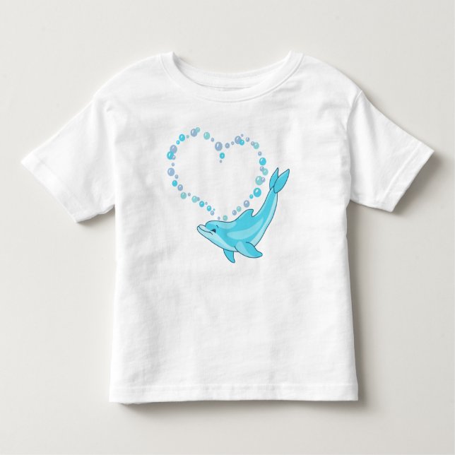 Dolphin Heart Toddler T-shirt (Front)