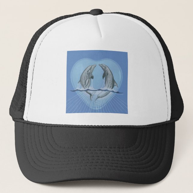 Dolphin Heart Trucker Hat (Front)