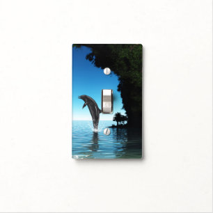 Dolphin in a hidden cave light switch cover