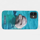 Dolphin in Blue Water | Add Your Name Case-Mate iPhone Case (Back (Horizontal))
