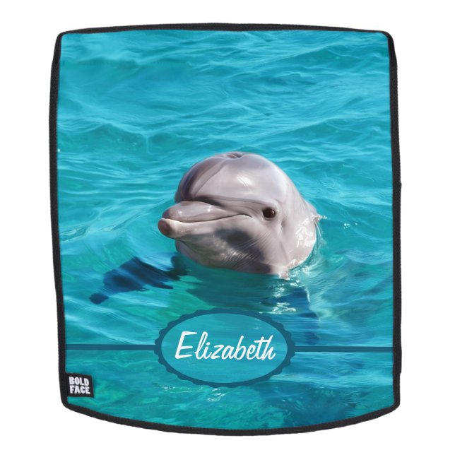 Dolphin in Blue Water Personalize Backpack (Removable Face)