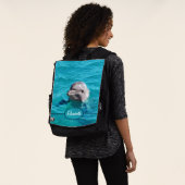 Dolphin in Blue Water Personalize Backpack (Worn)
