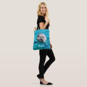 Dolphin in Blue Water Personalize Tote Bag (On Model)