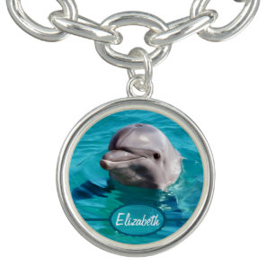 Dolphin in Blue Water Photo Bracelet