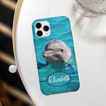 Dolphin In Blue Water Photo Iphone 11 Pro Case by ironydesignphotos at Zazzle