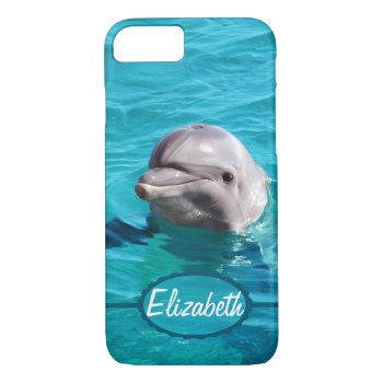 Dolphin In Blue Water Photo Iphone 8/7 Case by ironydesignphotos at Zazzle
