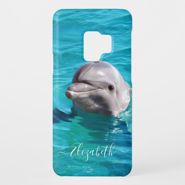 Dolphin in Blue Water Photo Case-Mate Samsung Galaxy Case (Back)