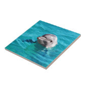 Dolphin in Blue Water Photo Ceramic Tile (Side)