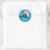 Dolphin in Blue Water Photo Classic Round Sticker (Bag)