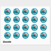 Dolphin in Blue Water Photo Classic Round Sticker (Sheet)
