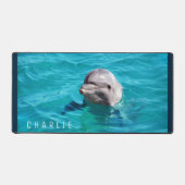 Dolphin in Blue Water Photo Desk Mat (Front)