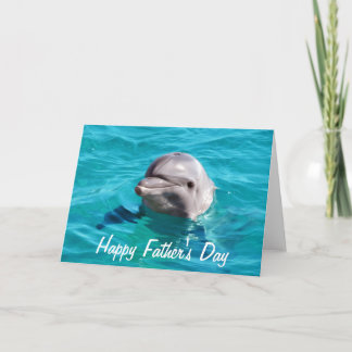 Dolphin in Blue Water Photo Happy Father's Day Card