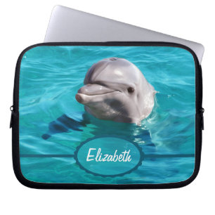 Dolphin in Blue Water Photo Laptop Sleeve