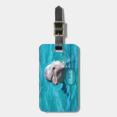 Dolphin in Blue Water Photo Luggage Tag (Front Vertical)