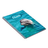 Dolphin in Blue Water Photo Notebook (Right Side)