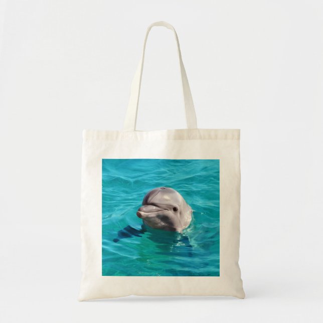 Dolphin in Blue Water Photo Tote Bag (Front)