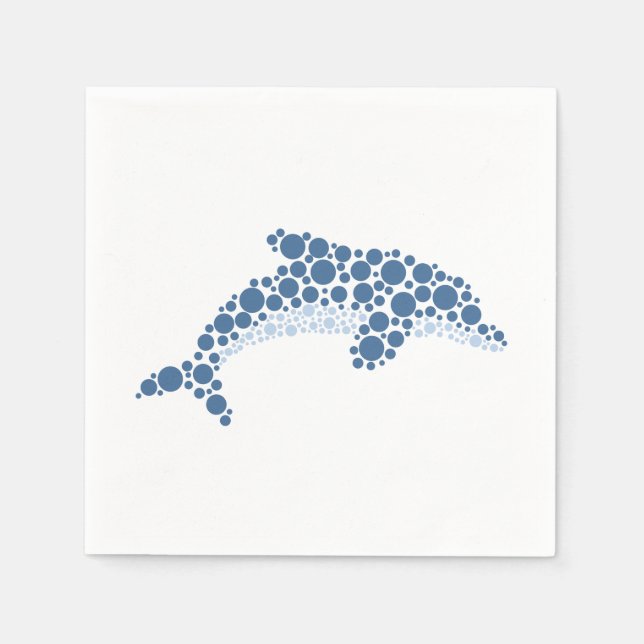Dolphin In Dots Napkins (Front)