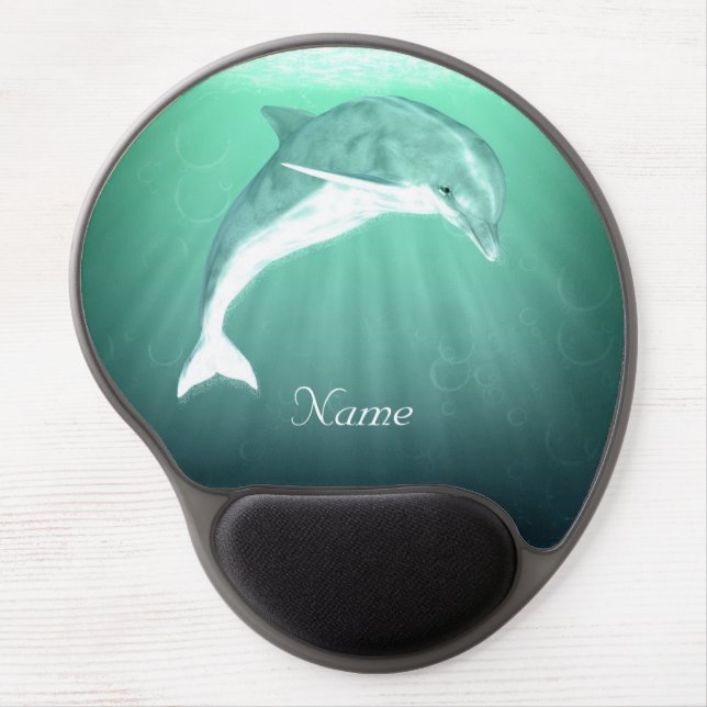 Dolphin in Emerald Sea Gel Mouse Pad (Front)