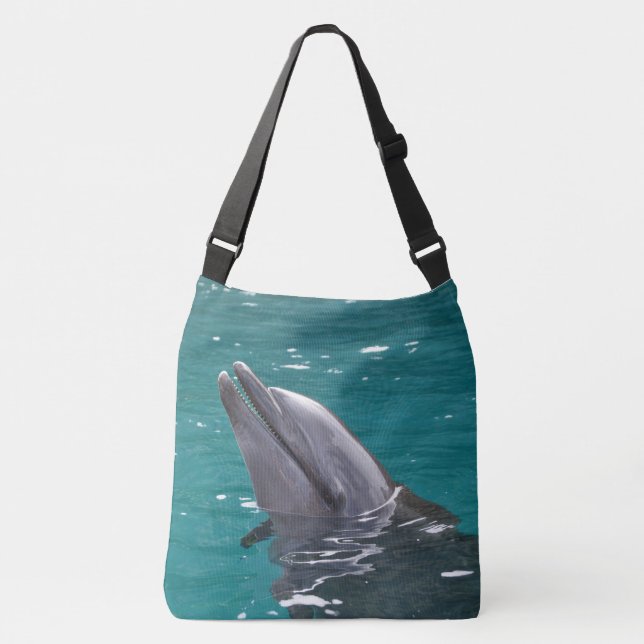 Dolphin In Green Crossbody Bag (Front)