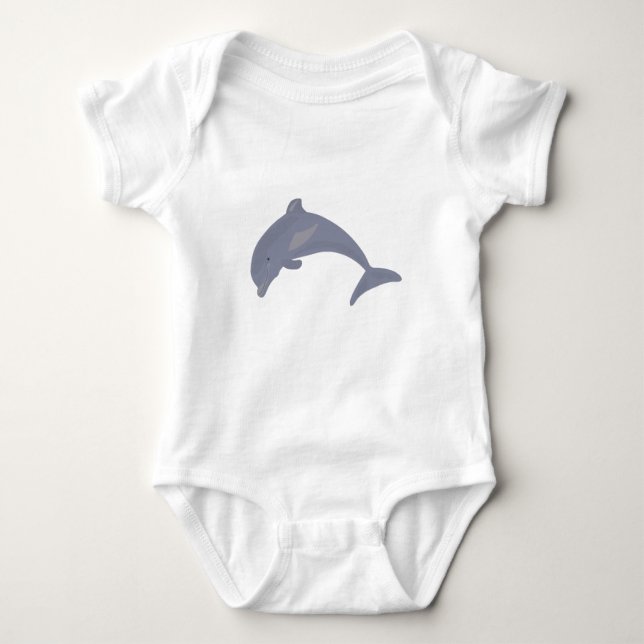Dolphin in the Sea Baby Bodysuit (Front)