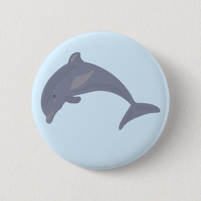 Dolphin in the Sea Button (Front)