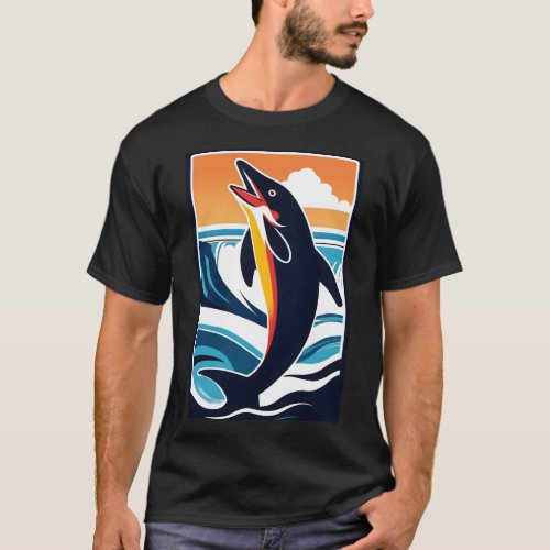 Dolphin in the Sea  Majestic Marine Life T_Shirt